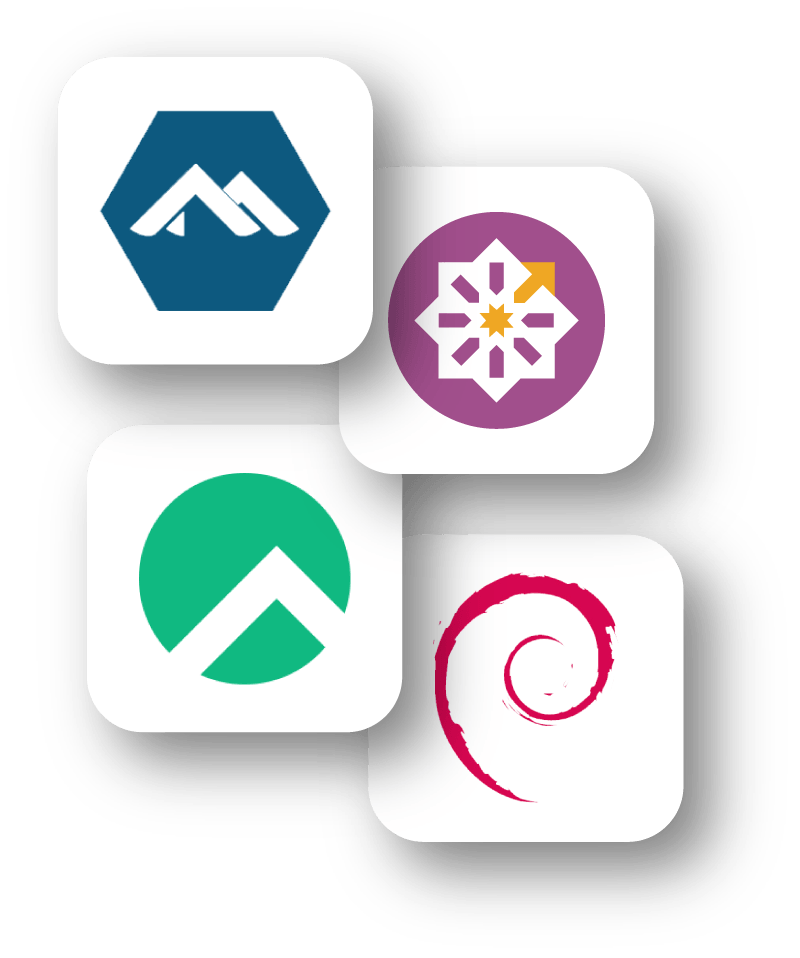 Alpine Linux, CentOS, Rocky Linux, and Debian.